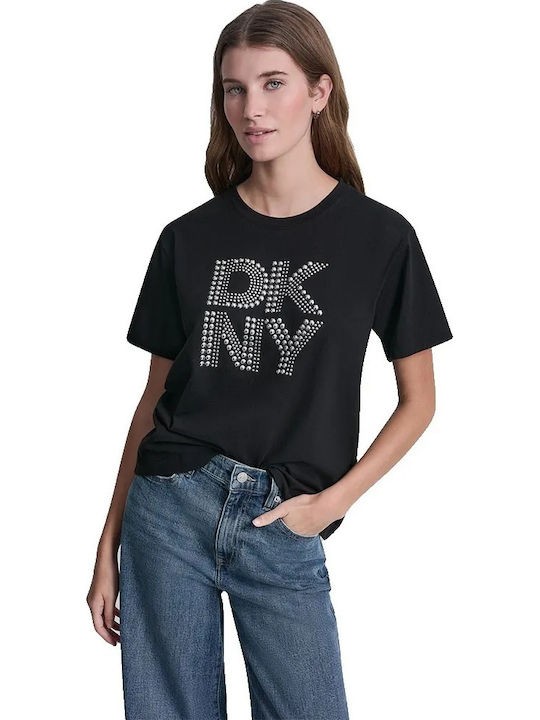 T-SHIRT DKNY ΜΑΥΡΟ ΜΕ ΤΡΟΥΚΣ